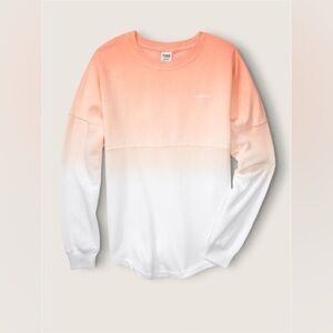 PINK Victoria's Secret Ombre Long Sleeve Tee - Orange and White